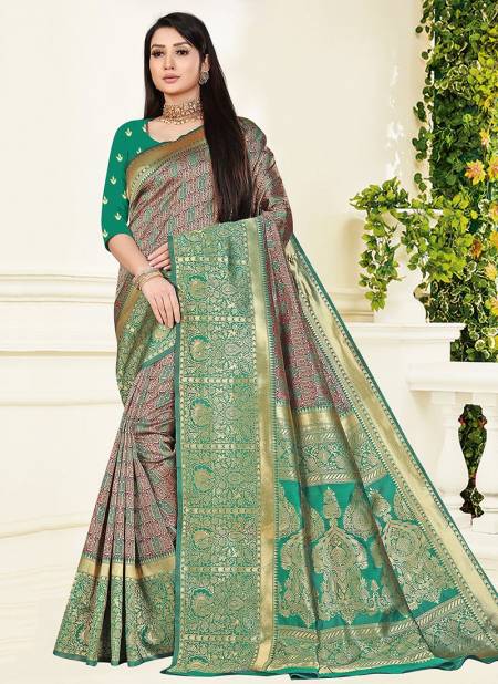 1005 Santraj Fancy Designer Ethnic Wear Heavy Silk Saree Collection 1005-Green